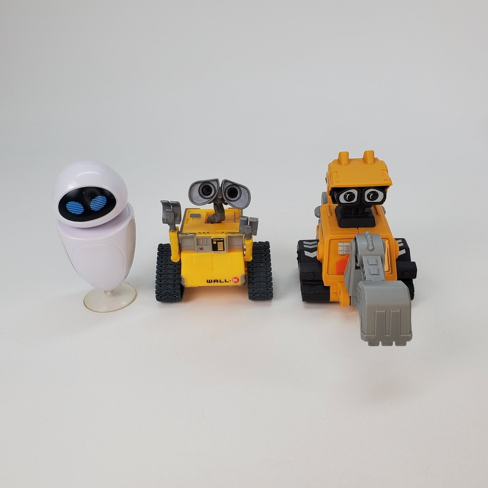 Disney Pixar Wall-E Eve Construction Robot Action Figure Lot 3pc